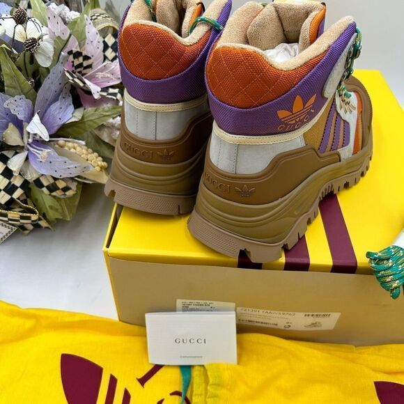 Men’s Gucci X Adidas Lace up boots size 8.5 made in Italy - Picture 6 of 10